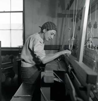 Black and white photograph of artist Anni Albers